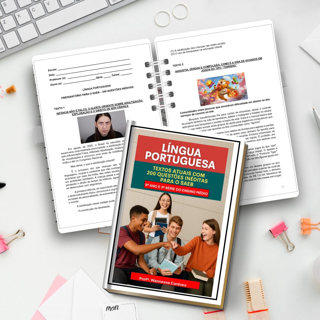 EBOOK 200 QUESTÕES LÍNGUA PORTUGUESA SAEB: Simulados e Questões Inéditas para 9º Ano e 3º Ano EM