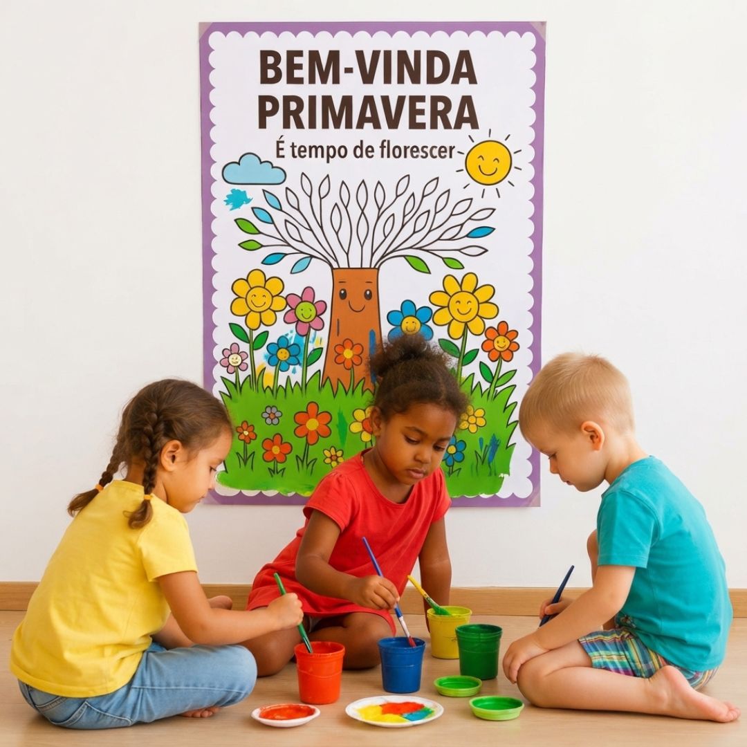 CARTAZ / PAINEL COLABORATIVO: PRIMAVERA É TEMPO DE FLORESCER