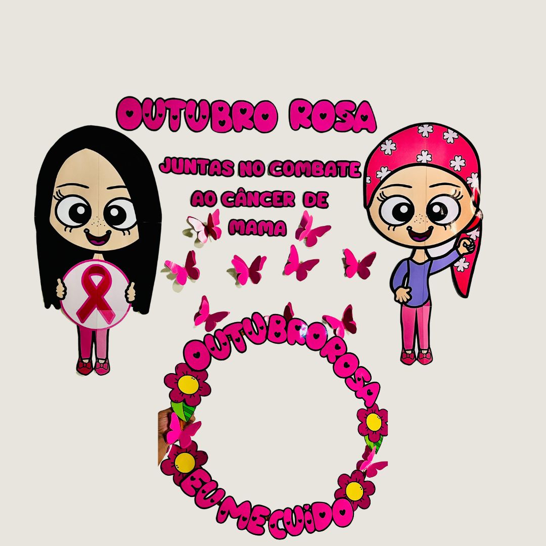 DECORAÇÃO / PAINEL + MOLDURA / BAMBOLÊ PARA FOTO: OUTUBRO ROSA