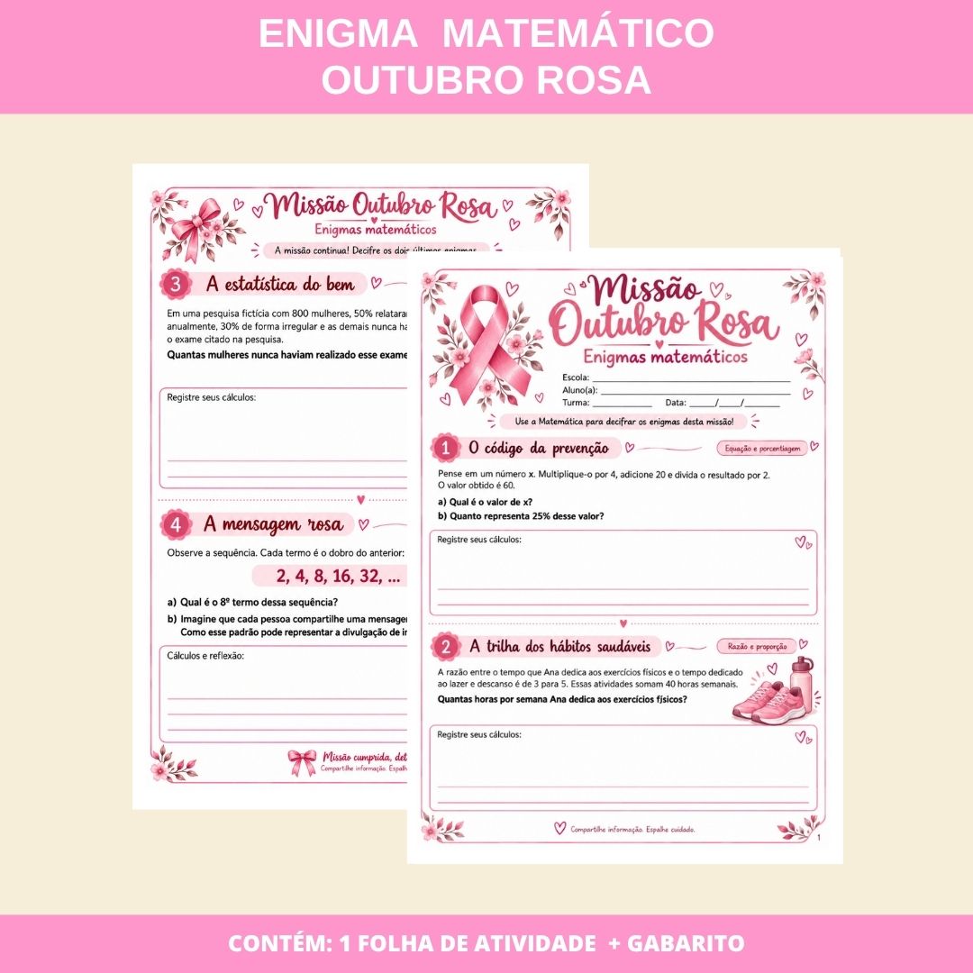 ENIGMA MATEMÁTICO: OUTUBRO ROSA
