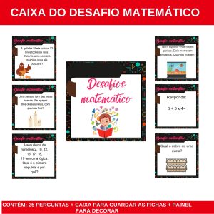 jogo Desafio Matemático com caixa decorada para professores